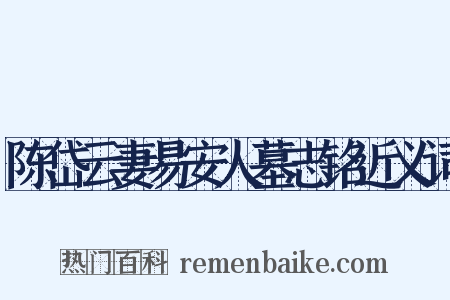 陈岱云妻易安人墓志铭近义词是什么意思的图片